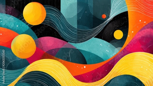 Vibrant Abstract Art with Flowing Color Waves