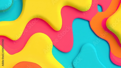 Vibrant Abstract 3D Wave Pattern