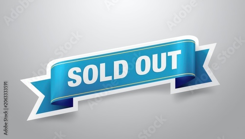Vector illustration of a sold-out ribbon banner
