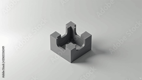 Bilde på lerret Gray metal puzzle piece model.
