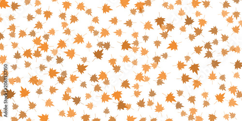 Autumn orange maple leaves flying vector patterns seamless designs art