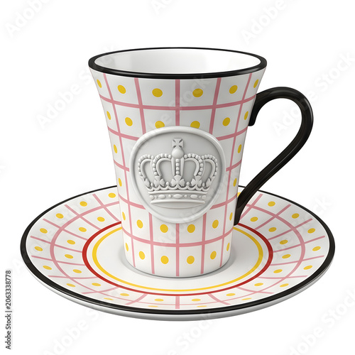 Decorative Coffee Cup and Saucer Set