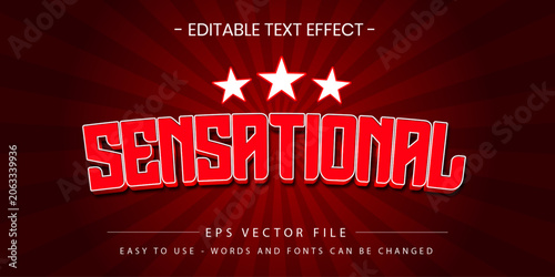 Foto Sensational editable text effect movie intro vector style