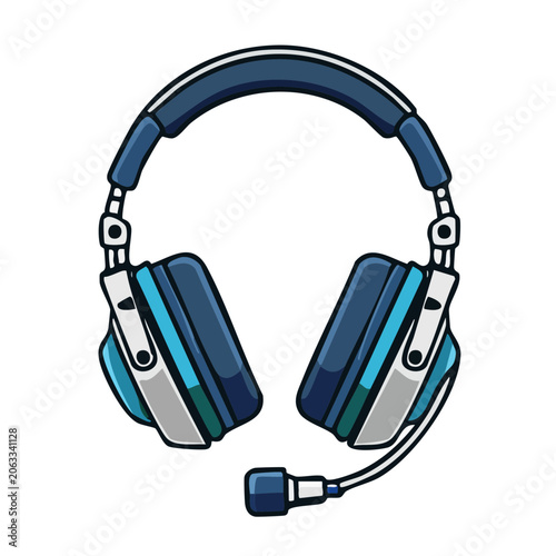 Flat design gaming headset with microphone