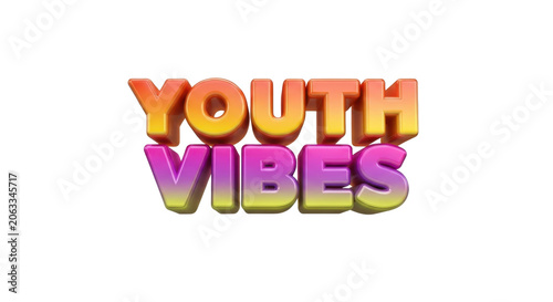 Vibrant Youth Vibes 3D Text Logo