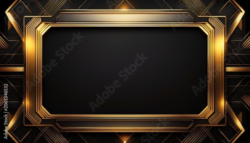 black framed background with golden frame space for text