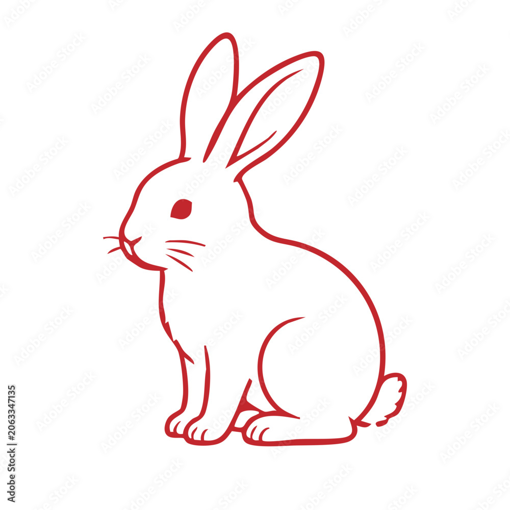 Obraz premium Rabbit Hand Drawn Chinese Zodiac Animal Illustration