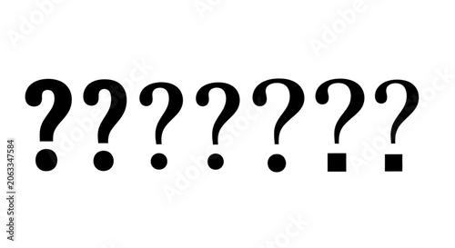 Tableau sur toile Question mark symbols, punctuation icons, vector query signs