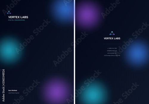 Aurora Glow Business Card Template – Purple Pink Cyan Gradient Vector