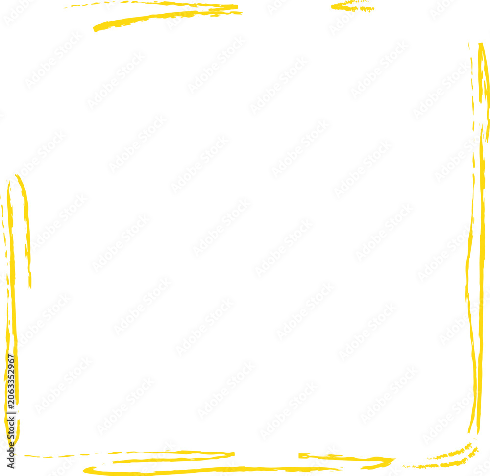 Obraz premium Crayon Frame Scribble Border Handdrawn