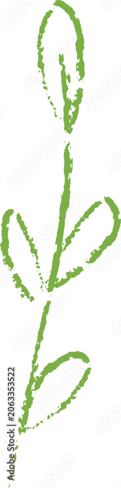 Fototapeta premium Leaf Sprout Crayon Sketch
