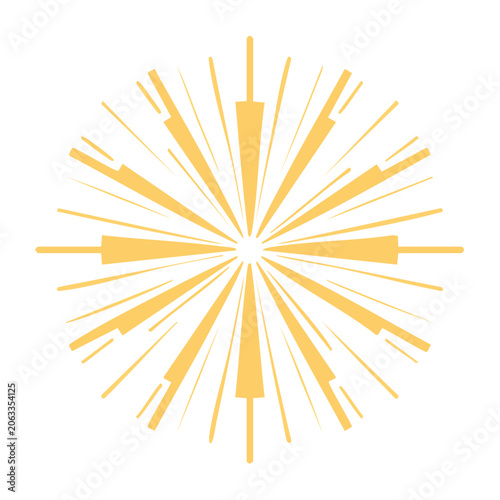 Golden Sunburst Vector with Radiating Rays