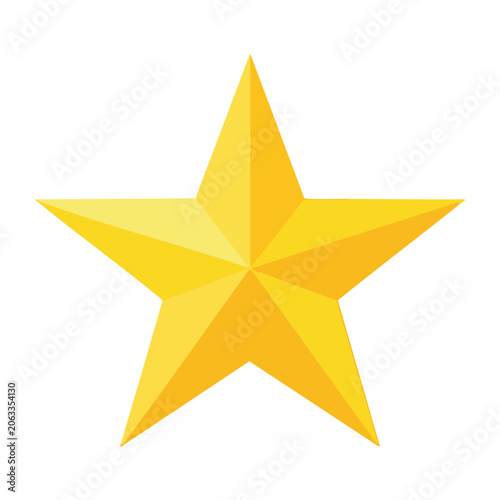 Golden star icon on transparent background