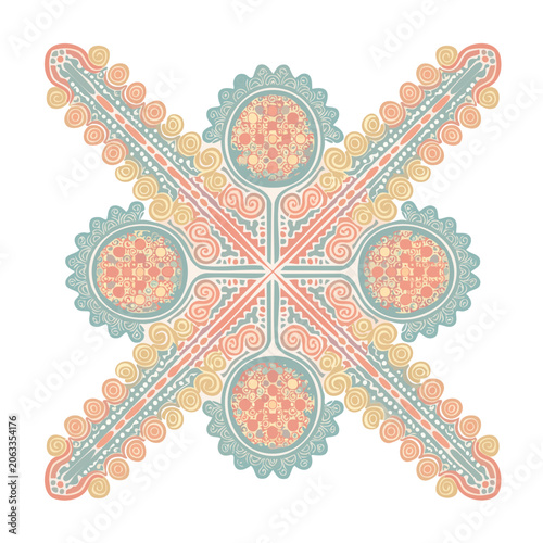 Pastel Snowflake Mandala Pattern