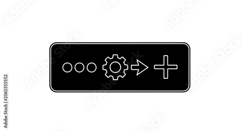 Interface elements for settings and adding options on a black background.