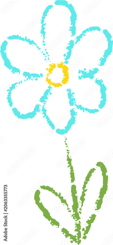 Obraz premium Flower Doodle With Crayon Texture