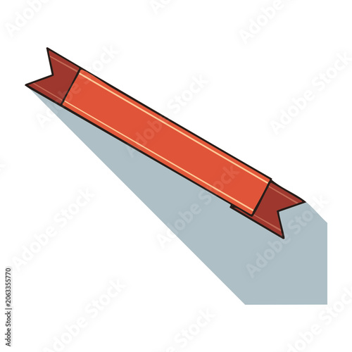 Red ribbon arrow banner vector icon