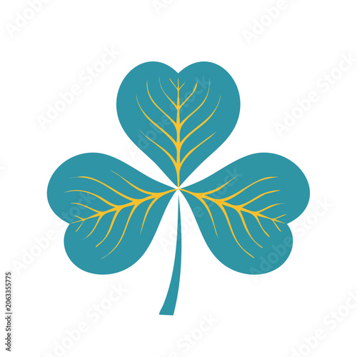 Teal and Yellow Shamrock Illustration