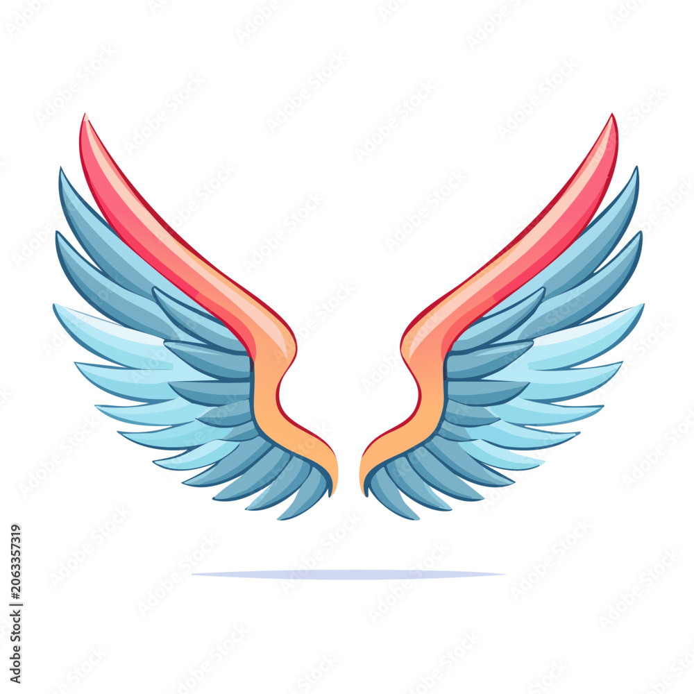Fototapeta premium Colorful Angel Wings Illustration