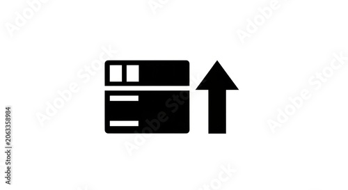 Server Rack with Upward Arrow Icon Representing Data Growth.