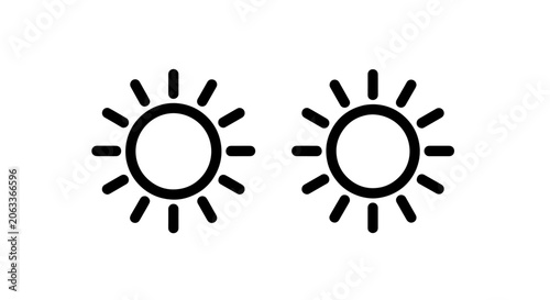 Vászonkép Minimalist sun weather forecast outline icons with forecast monochrome isolated