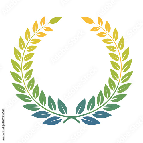 Colorful laurel wreath vector illustration