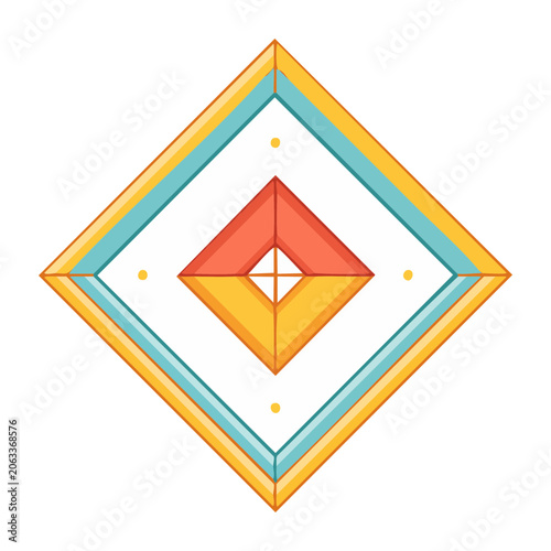 Colorful Nested Diamond Geometric Pattern