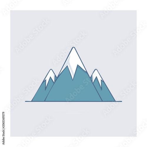 Flat design mountain range vector illustration