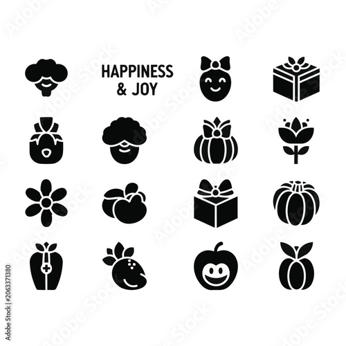 Happiness and joy icons.