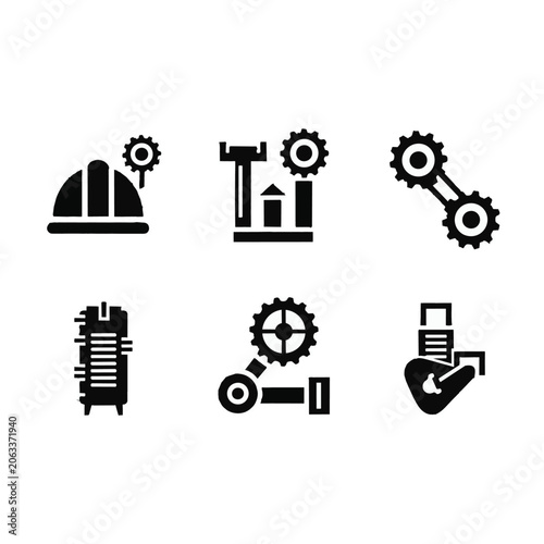 Industrial engineering icons set.