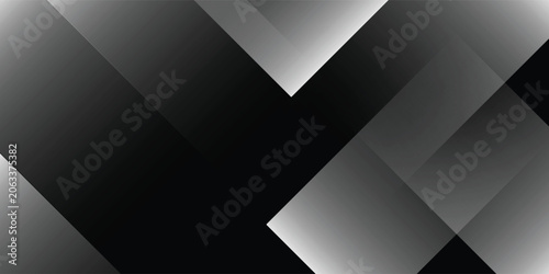 Black and white abstract background. Geometric shapes. Lines, triangles. Light, glow, shadow. Gradient. Dark gray, silver. Modern, futuristic.