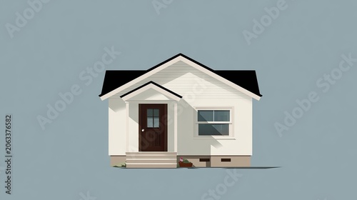 Minimalist house illustration modern architecture on a solid background