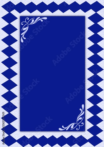 Blue square frame for notes,text, template design 