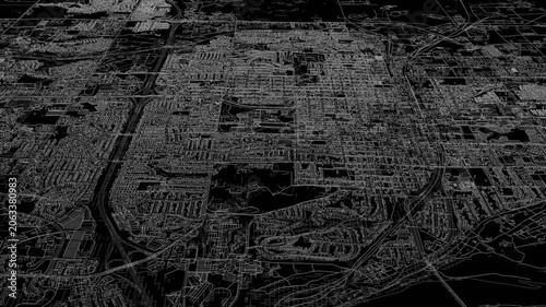 3D looped animation of city - Bismarck North Dakota, USA