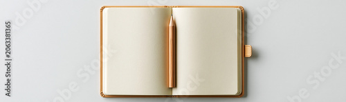 Open Notebook with Pencil: ...