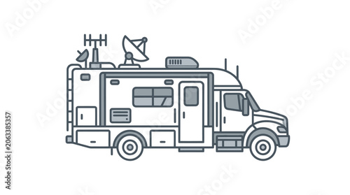 Tablou pe pânză Detailed illustration of a motorhome vehicle.