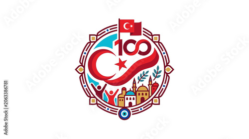 100th Anniversary Celebration Logo of the Republic of Turkey