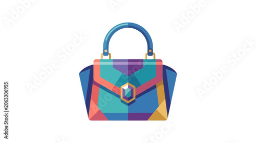 Abstract Geometric Fashion Handbag Illustration