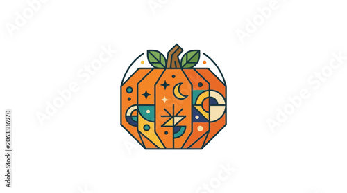 Abstract Geometric Pumpkin Illustration