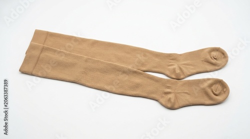 Medical Compression Stockings on White Background