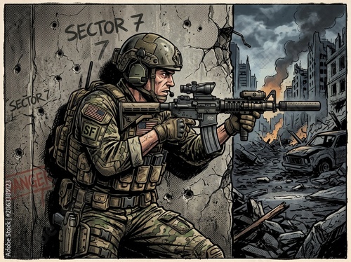 soldier with rifle