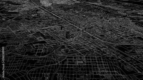 3D looped animation of city - Birmingham Alabama, USA