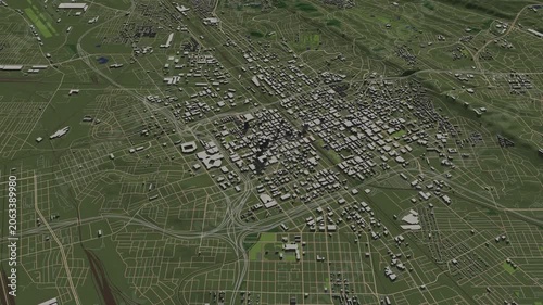3D looped animation of city - Birmingham Alabama, USA