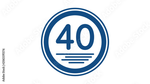 Fotografie Number Forty in a Circle Sign.