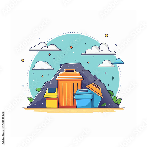 Colorful house under rainbow sky