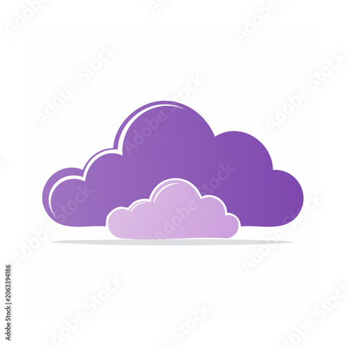 Flat design purple cloud vector