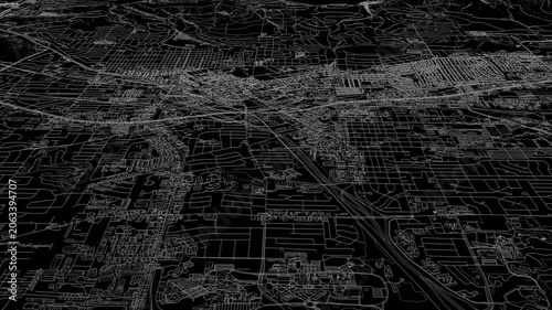 3D looped animation of city - Huntsville Alabama, USA