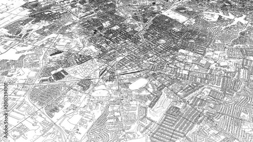3D looped animation of city - Lexington Kentucky, USA