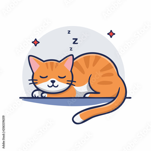 Cute Orange Tabby Cat Sleeping