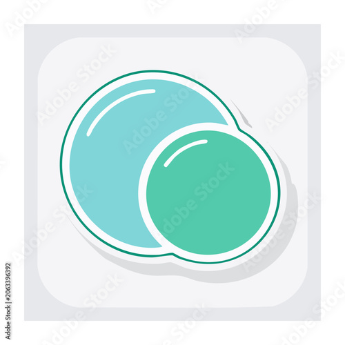 Flat design recycling symbol with green and blue arrows